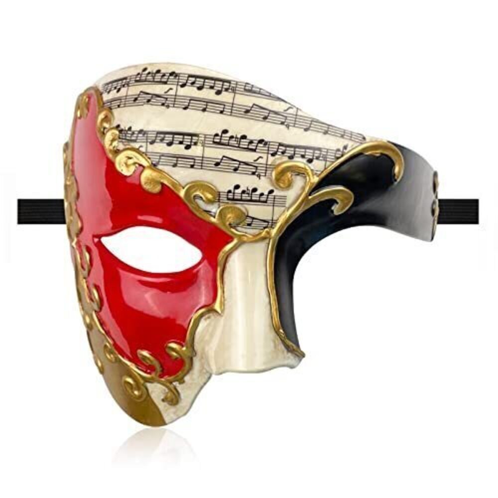 5281 Masquerade Mask Phantom of The Opera Half Face Mask with Bowtie